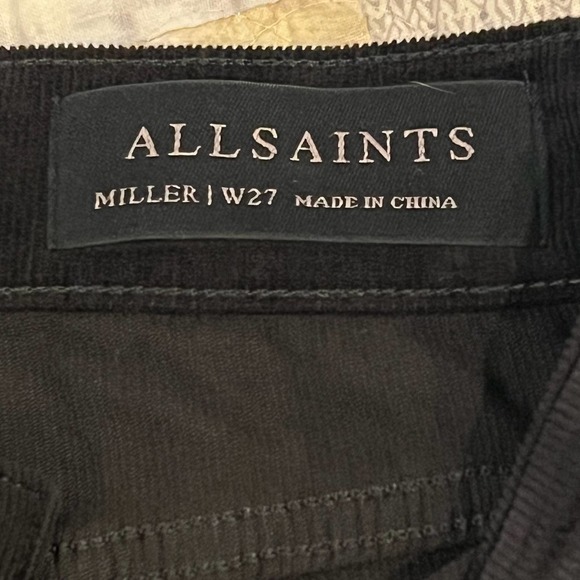ALL SAINTS MILLER‎ CORDUROY SKINNY JEANS IN BLACK NWT WOMEN'S SIZE 27 - Picture 13 of 16